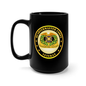 Black Mug 15oz - Army - Quartermaster Corps Veteran