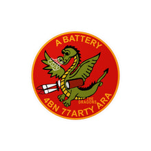 Load image into Gallery viewer, Kiss-Cut Vinyl Decals - Army - A Battery - 4th Bn, 77th Artillery (ARA)
