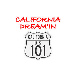 Kiss-Cut Vinyl Decals - Signs - California Dreamin - California Highway 101 wo Backgrnd