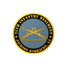 Load image into Gallery viewer, Kiss-Cut Vinyl Decals - Army - 25th Infantry Regiment - Jackson Barracks, LA - Buffalo Soldiers w Inf Branch
