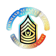 Load image into Gallery viewer, Holographic Die-cut Stickers - Command Sergeant Major - CSM - Retired
