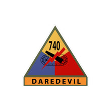 Load image into Gallery viewer, Kiss-Cut Vinyl Decals - Army - 740thTank Battalion SSI - Daredevil w Name Tape
