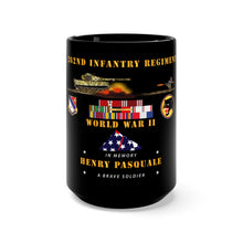 Load image into Gallery viewer, Black Mug 15oz - Army - 262nd Infantry Regiment, 66th Infantry Division - WWII - Pasquale - In Memory
