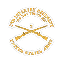 Load image into Gallery viewer, Kiss - Cut Stickers - Army - 2nd  Infantry Regiment Branch - Do Not Touch Me - US Army X 300
