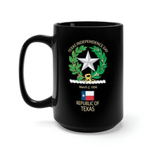 Load image into Gallery viewer, Black Mug 15oz - Texas Independence Day  - State Emblem  X 300
