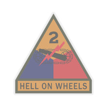 Load image into Gallery viewer, Kiss-Cut Stickers - SSI - 2nd Armored Division w Name Tape
