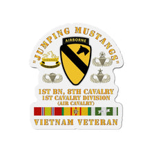 Load image into Gallery viewer, Die-Cut Magnets - Army - Jumping Mustangs - 1st Bn 8th Cav 1st Cav - w VN SVC
