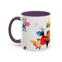 Load image into Gallery viewer, Accent Coffee Mug (11, 15oz) - Superhero Animals
