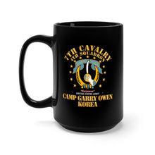 Load image into Gallery viewer, Black Mug 15oz - Army - 4th Squadron 7th Cavalry - Camp Gary Owen Korea X 300
