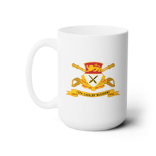 Load image into Gallery viewer, White Ceramic Mug 15oz - Army  - 15th Cavalry Regiment w Br - Ribbon
