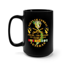 Load image into Gallery viewer, Black Mug 15oz - Vietnam Combat Cavalry Vet w 2nd Bn 7th Cav DUI - 1st Cav Div X 300
