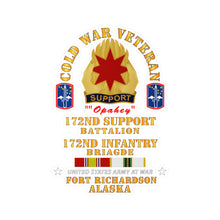 Load image into Gallery viewer, Kiss-Cut Vinyl Decals - Army - Cold War Vet - 17nd Support Bn, 172nd In Bde - Ft Richardson AK w COLD SVC X 300
