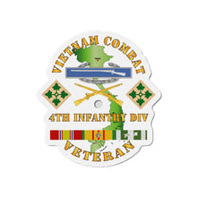 Load image into Gallery viewer, Die-Cut Magnets - Army - Vietnam Combat Infantry Veteran w 4th Inf Div SSI V1
