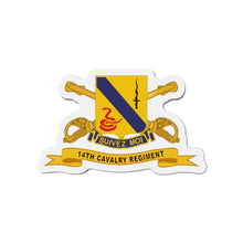 Load image into Gallery viewer, Die-Cut Magnets - Army  - 14th Cavalry Regiment w Br - Ribbon
