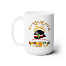 Load image into Gallery viewer, White Ceramic Mug 15oz - Army - 18th MP Brigade - Helmet -  Vietnam w SVCV1
