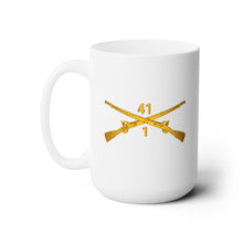 Load image into Gallery viewer, White Mug 15oz -Army - 1st Bn 41st  Infantry wo Txt X 300 - Hat
