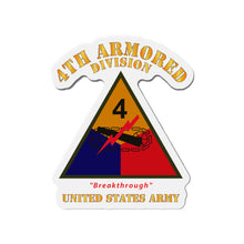 Load image into Gallery viewer, Die-Cut Magnets - Army - SSI - 4th Armored Division - Breakthrough - US Army X 300
