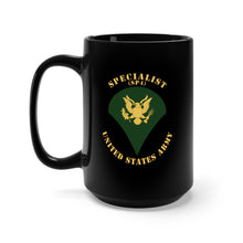 Load image into Gallery viewer, Black Mug 15oz - Army - Specialist - SP4 - Flat X 300
