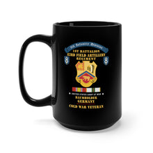 Load image into Gallery viewer, Black Mug 15oz - 8th Infantry Division Scroll - 1st Bn, 83rd Field Artillery Regiment - Baumholder Germany - Cold War Vet w COLD SVC X 300
