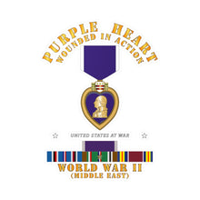 Load image into Gallery viewer, Kiss-Cut Vinyl Decals - Purple Heart - WIA w WWII SVC w Purple Heart - Middle East
