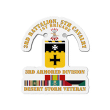 Load image into Gallery viewer, Die-Cut Magnets - 3rd Bn, 5th Cavalry - 3rd Armored Div - Desert Storm Veteran
