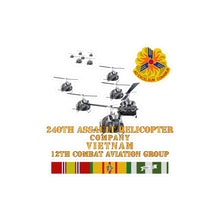 Load image into Gallery viewer, Kiss-Cut Vinyl Decals - Army - 240th Assault Helicopter Co w 12th CAB w VN SVC
