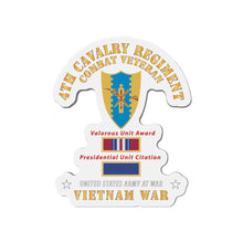 Load image into Gallery viewer, Die-Cut Magnets - 4th Cavalry Regiment - Vietnam War w PUC and VUA X 300

