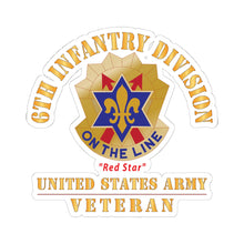 Load image into Gallery viewer, Kiss - Cut Stickers - Army - DUI - 6th Infantry Division - Red Star - US Army Veteran X 300
