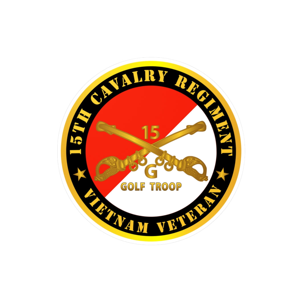 Kiss-Cut Vinyl Decals - Army - G Troop, 15th Cavalry Regiment -  Vietnam Veteran w Cav Branch