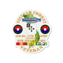Load image into Gallery viewer, Die-Cut Magnets - Army - Vietnam Combat Infantry Veteran w 4th Bn 47th Inf  (Riverine) - 9th ID SSI
