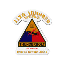 Load image into Gallery viewer, Die-Cut Magnets - Army - SSI - 11th Armored Division w Name Tape - Thunderbolt - US Army X 300

