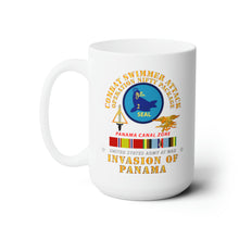 Load image into Gallery viewer, White Ceramic Mug 15oz - Just Cause - Combat Swimmer Attack - Navy Seals w Pamana SVC
