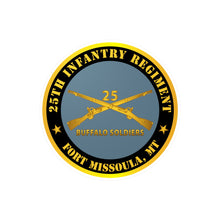 Load image into Gallery viewer, Kiss-Cut Vinyl Decals - Army - 25th Infantry Regiment - Fort Missoula, MT - Buffalo Soldiers w Inf Branch V1
