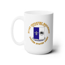Load image into Gallery viewer, White Mug 15oz -  Army - 371st Infantry Regiment - DUI (V0) - Black Devils
