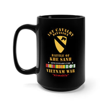Load image into Gallery viewer, Black Mug 15oz - Army - 1st Cavalry Division - SSI - Battle of Khe Sanh - VIetnam War - Airmobile w VN

