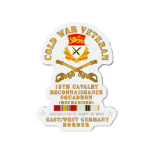 Load image into Gallery viewer, Die-Cut Magnets - Army - Cold War Vet - 15th Cavalry Recon Squadron E-W Germany w COLD SVC
