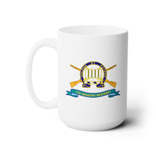 Load image into Gallery viewer, White Mug 15oz - Army - 7th Infantry Regiment w Br - Ribbon
