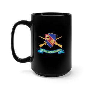 Black Mug 15oz - Army - 354th Infantry Regiment w Br - SSI - Ribbon X 300