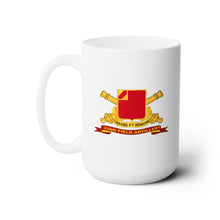 Load image into Gallery viewer, White Ceramic Mug 15oz - Army - 22nd Field Artillery w Br - Ribbon
