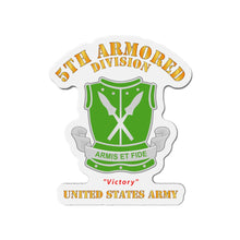 Load image into Gallery viewer, Die-Cut Magnets - Army - DUI - 5th Armored Division - Victory - US Army X 300
