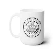 Load image into Gallery viewer, White Ceramic Mug 15oz - Emblem - United States Army - BW X 300
