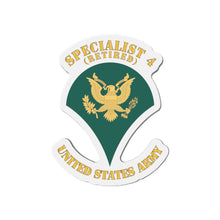 Load image into Gallery viewer, Die-Cut Magnets - Army - Enlisted - SPC 4 - Specialist 4  - Std - Combat Veteran X 300
