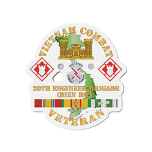 Load image into Gallery viewer, Die-Cut Magnets -SSI - Army - Vietnam Combat Veteran w 20th Engineer Brigade  SSI - BIEN HOA X 300
