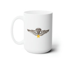 Load image into Gallery viewer, White Ceramic Mug 15oz - Vietnam - Vietnam Airborne Qualification Badge X 300
