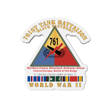 Load image into Gallery viewer, Die-Cut Magnets -SSI - Army - 761st Tank Battalion - Black Panthers - w SSI WWII  EU SVC
