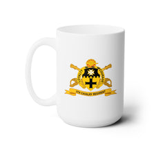 Load image into Gallery viewer, White Ceramic Mug 15oz - Army  - 5th Cavalry Regiment w Br - Ribbon
