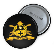 Load image into Gallery viewer, Custom Pin Buttons - 5th Cavalry Regiment w Br - Ribbon
