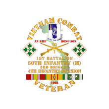 Load image into Gallery viewer, Kiss-Cut Vinyl Decals - Army - Vietnam Combat Veteran w 1st Bn - 50th Inf - 3rd Bde 4th Inf Div 1968 w VN SVC
