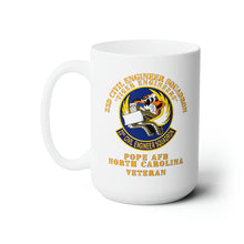 Load image into Gallery viewer, White Ceramic Mug 15oz - USAF - 23d Civil Engineer Squadron - Tiger Engineers - Pope AFB, NC
