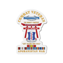 Load image into Gallery viewer, Die-Cut Magnets - Army - Combat Veteran - 187th Infantry Regiment - Torii, Rakkasans, Let Valor Not Fail, English, Latin w CIB w AFGHAN SVC X 300
